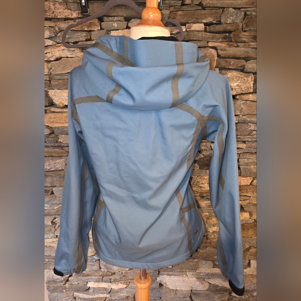 Outdoor Research Blue Hooded Jacket with Gray Accents - Picture 4 of 11